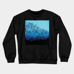Flowers On Blue Gradient Crewneck Sweatshirt
